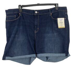 Levis Signature Womens Size 22/W36 Mid Rise Dark Blue Denim Jean Shorts